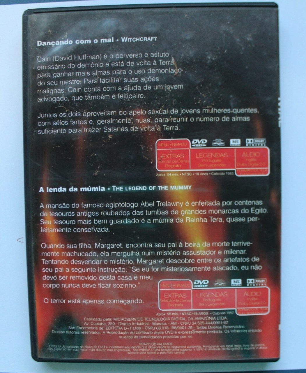 | Casa do Colecionador Dançando com o Mal e a Lenda da Múmia - Terror em Dose Dupla (2 filmes) DVD