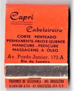 Caixa De Fosforos - Capri Cabeleireiro - Rio de Janeiro ( RJ ) - Anos 50