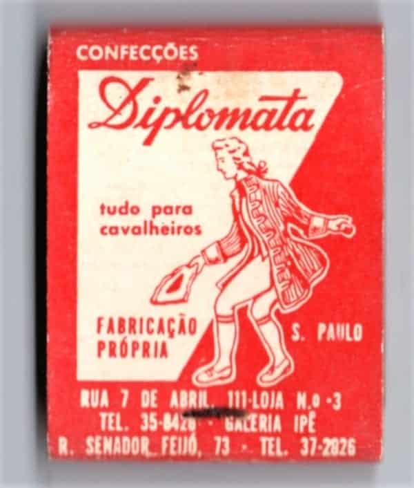 | Casa do Colecionador Caixa De Fosforos - Confecções Diplomata - São Paulo ( SP ) - Anos 50