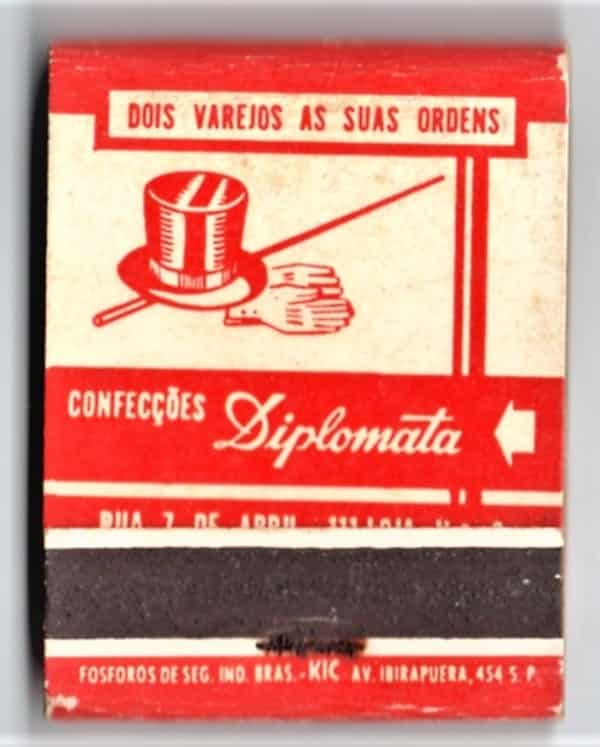 | Casa do Colecionador Caixa De Fosforos - Confecções Diplomata - São Paulo ( SP ) - Anos 50