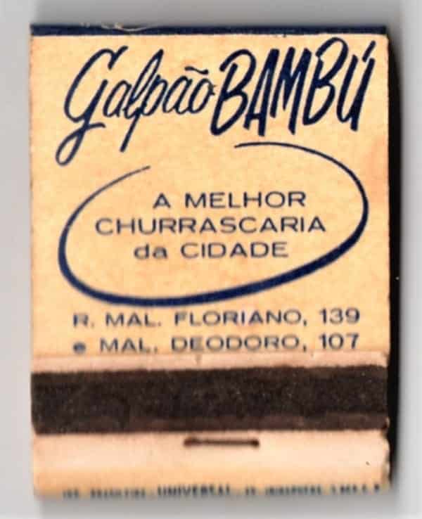 | Casa do Colecionador Caixa De Fosforos - Galpão Bambu Churrascaria - Curitiba ( PR ) - Anos 50
