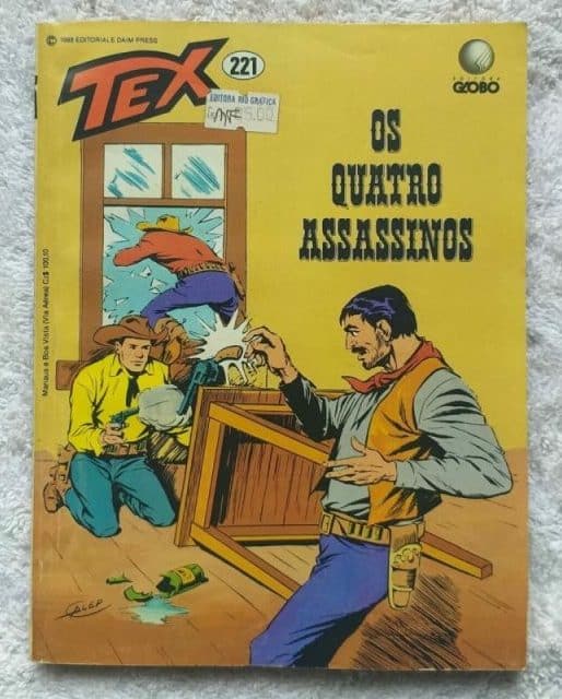 | Casa do Colecionador Tex Nº 221 - Os Quatro Assassinos (Editora Globo) - 1988