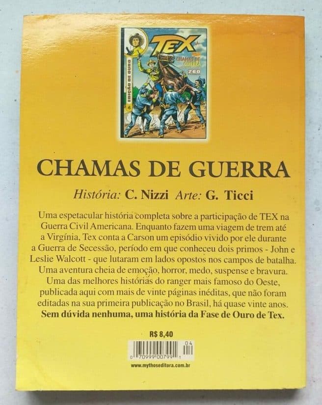 | Casa do Colecionador Tex Ouro Nº 04 - Chamas de Guerra (Mythos Editora - Bonelli Comics) Janeiro 2003