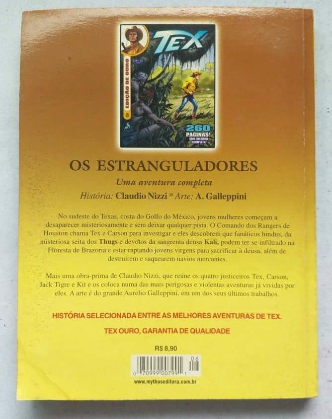 | Casa do Colecionador Tex Ouro Nº 08 - Os Estranguladores (Mythos Editora - Bonelli Comics) Setembro 2003