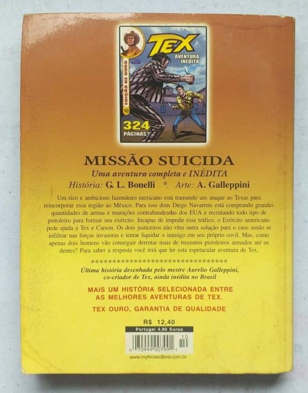 | Casa do Colecionador Tex Ouro Nº 10 - Missão Suicida (Mythos Editora - Bonelli Comics) Janeiro 2004