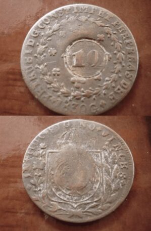 40 réis 1830g. car. de 10, variante legenda sem pontuação.