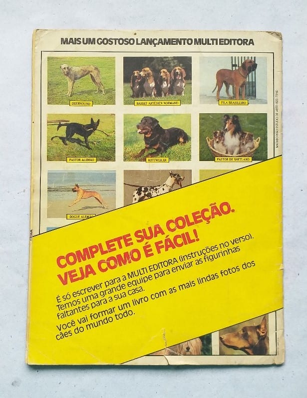 | Casa do Colecionador Álbum de Figurinhas - Cães (Incompleto com 128 fig coladas - SUCATA) 1987