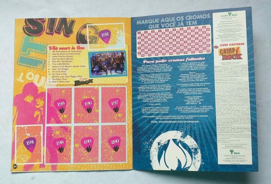 | Casa do Colecionador Álbum de Figurinhas - Camp Rock (Incompleto com 3 fig coladas) 2008