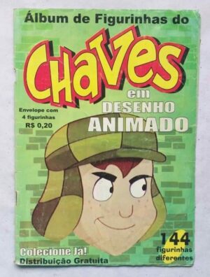 Álbum de Figurinhas - Chaves em Desenho Animado (Incompleto com 132 fig coladas) 2008 (Álbum Prêmio - Piratinha)