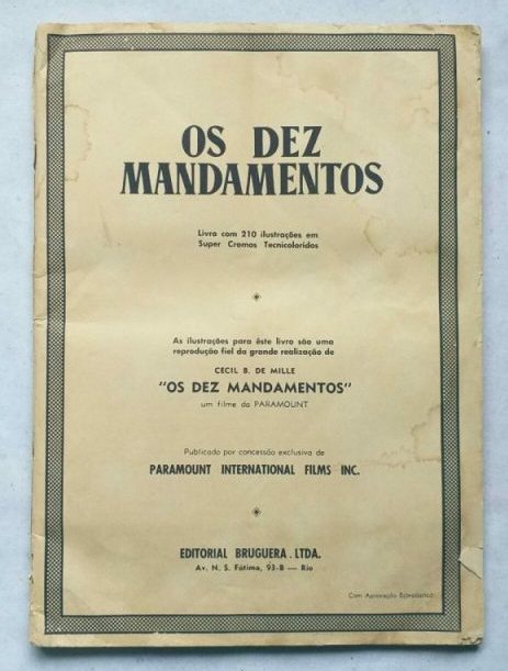| Casa do Colecionador Álbum de Figurinhas - Os Dez Mandamentos (Completo) 1961