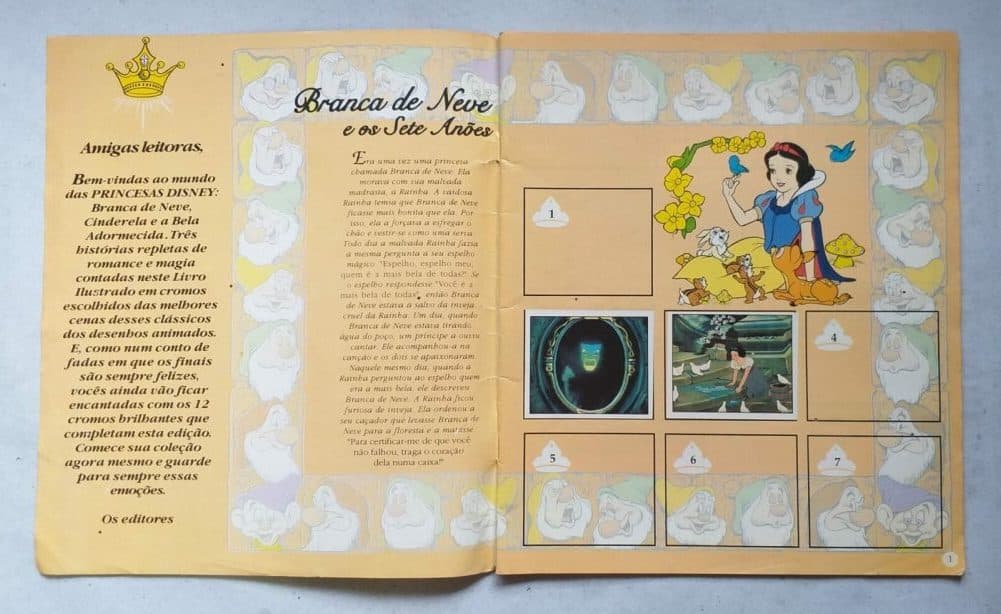 | Casa do Colecionador Álbum de Figurinhas - Princesas - Disney (Incompleto com 43 fig coladas - SUCATA) 1995