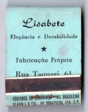 Caixa De Fosforos - Lisabete Calçados de Qualidade - São Paulo ( SP ) - Anos 50