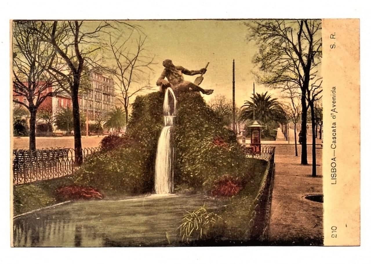 | Casa do Colecionador Cartao Postal Antigo - Portugal - Lisboa - Cascata d´Avenida - Anos 1900