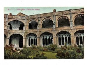Cartao Postal Antigo - Portugal - Lisboa - Claustros dos Jeronymos - Anos 1910