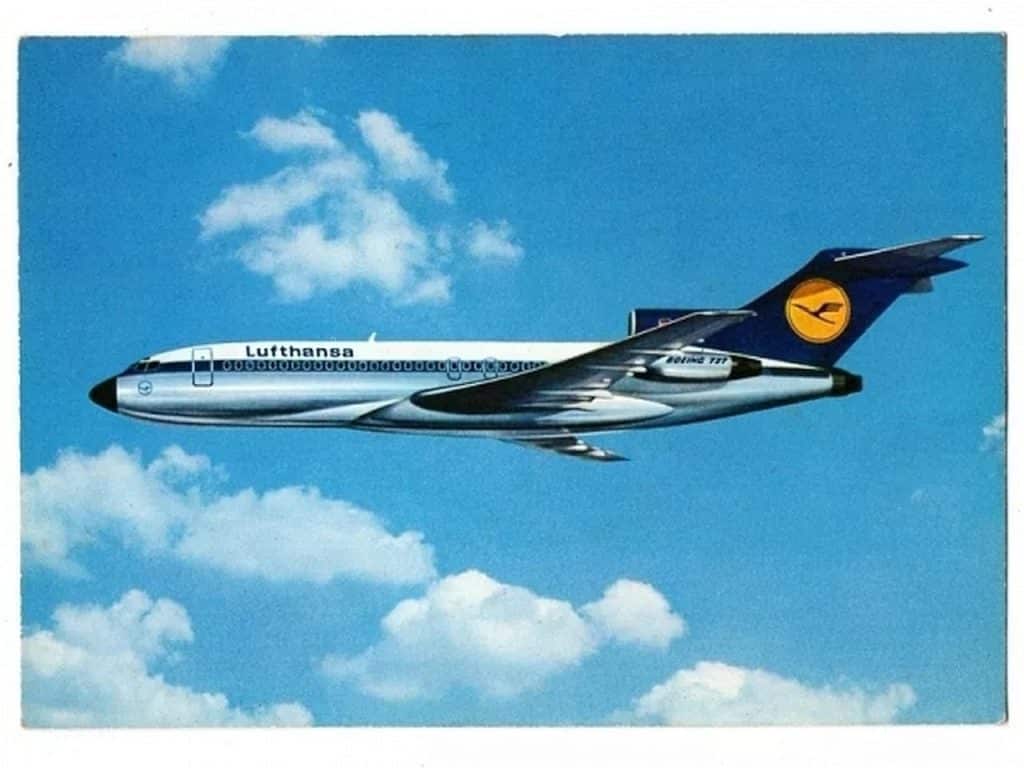 | Casa do Colecionador Cartao Postal Aviao Boeing 727 Europa Jet Lufthansa Anos 80