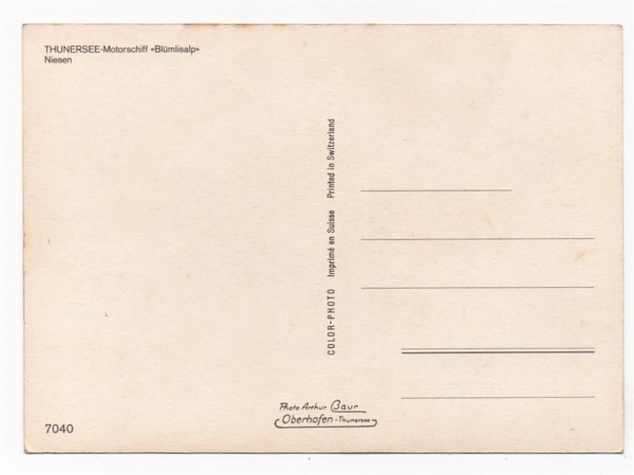 | Casa do Colecionador Cartão Postal Navio Barco de Turismo dos Lagos Suiços - Anos 70