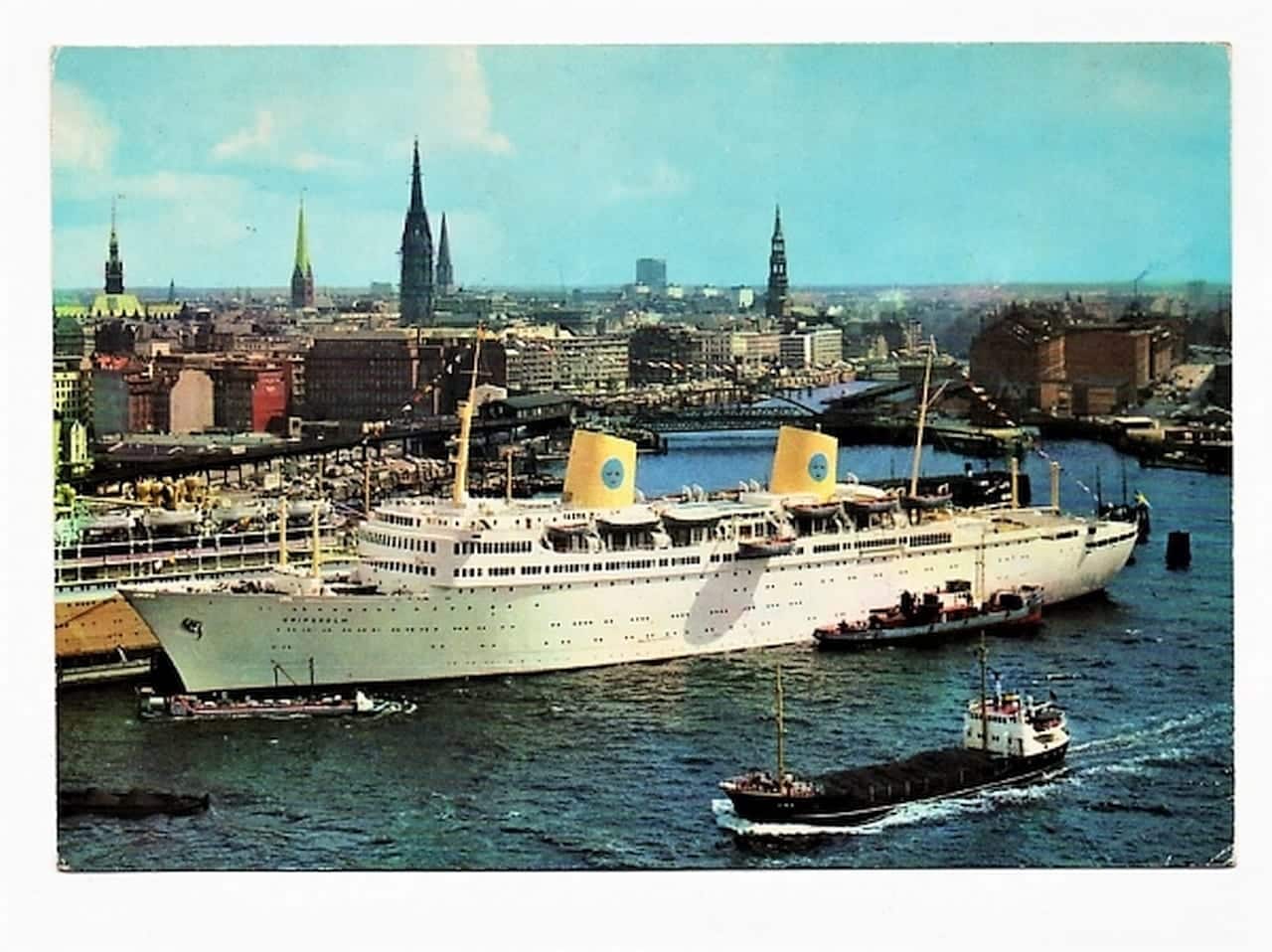 | Casa do Colecionador Cartão Postal Navio Gripsholm - Swedish American Line - Anos 60