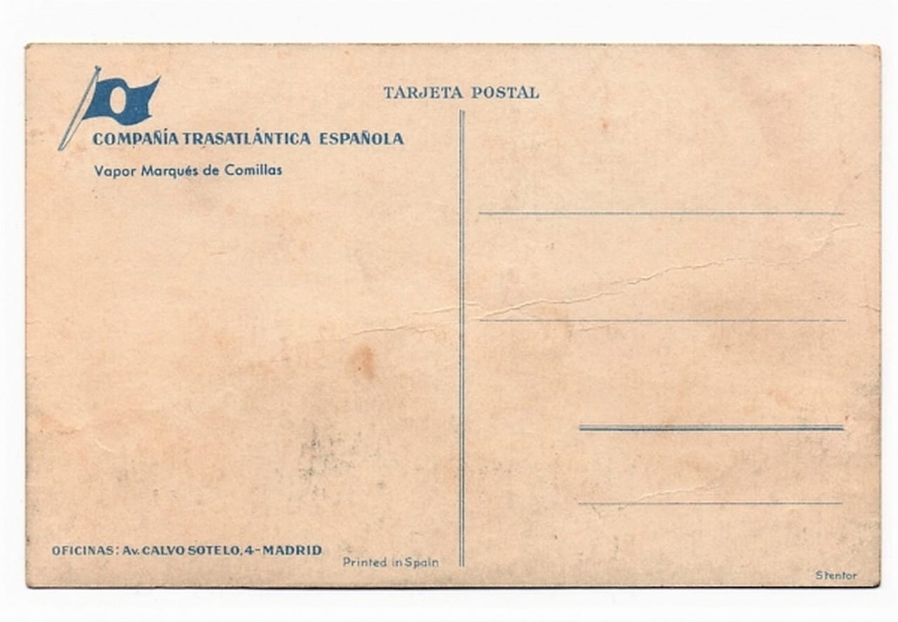 | Casa do Colecionador Cartão Postal Navio Marques de Camillas - Compañia Transatlantica Espanhola - Anos 40