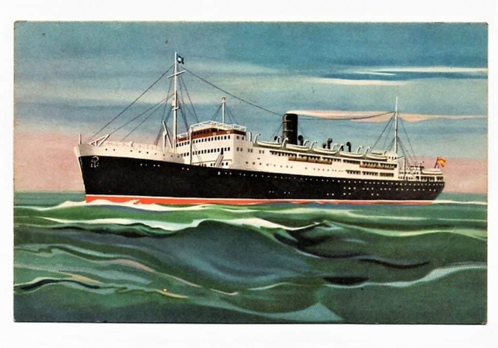| Casa do Colecionador Cartão Postal Navio Marques de Camillas - Compañia Transatlantica Espanhola - Anos 40