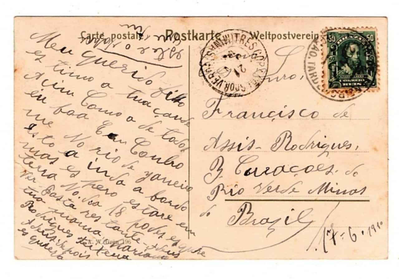 | Casa do Colecionador Cartao Postal Navio P. D. Bahia - 1910 - Circulado