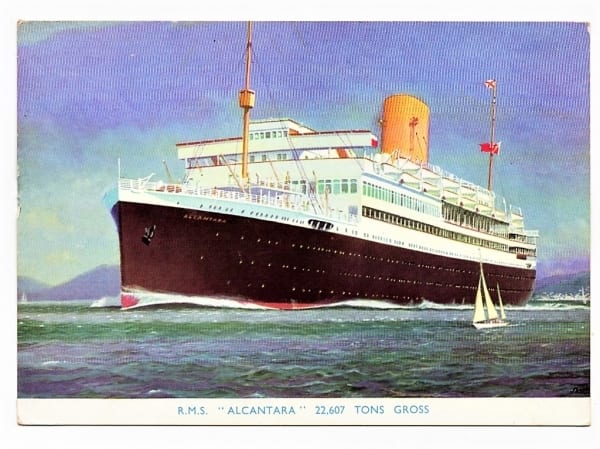 | Casa do Colecionador Cartão Postal Navio RMS Alcantara - Royal Mail Lines - Anos 50