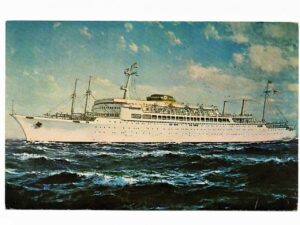 Cartão Postal Navio SS Brasil - Moore McCormack Lines - Anos 50