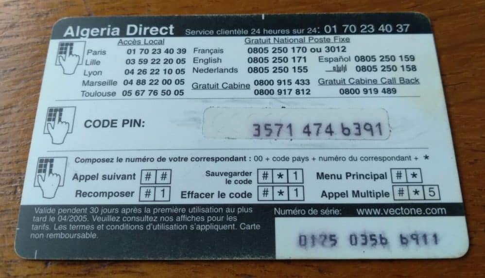 | Casa do Colecionador Cartao Pre Pago Vectone Gnanam / Algeria Direct / Bandeira e Camelos