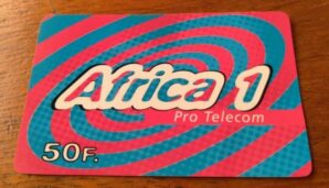 Cartao Pre Pro Telecom Africa 1 50 f / Circulos azul e rosa