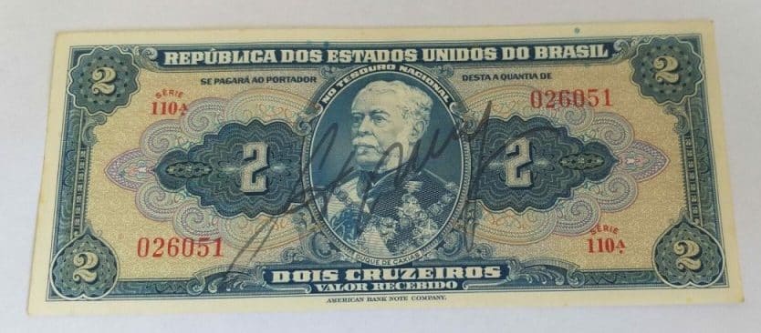 | Casa do Colecionador Cédula C014 - 2 Cruzeiros (Sob) - Autografada / Série 110ª - Ano 1944