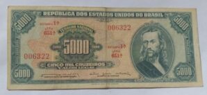 Cédula C058 - 5.000 Cruzeiros (BC/MBC) - Ano 1964