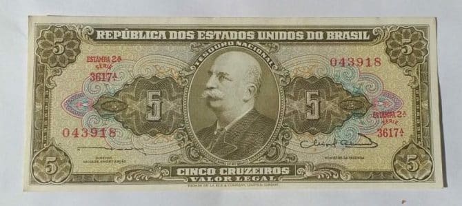 Cédula C072 - 5 Cruzeiros (FE) - Ano 1963