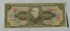 Cédula C074b - 5 Cruzeiros (Sob/FE) - Ano 1964