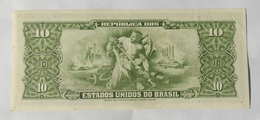 | Casa do Colecionador Cédula C080 - 10 Cruzeiros (MBC) - Série 1842ª - Ano 1959