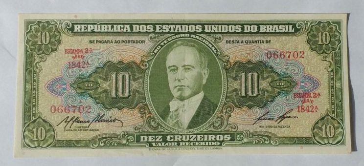 | Casa do Colecionador Cédula C080 - 10 Cruzeiros (MBC) - Série 1842ª - Ano 1959