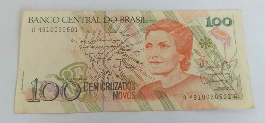 | Casa do Colecionador Cédula C206 - 100 Cruzados Novos (Sob) - Série 4910ª - Ano 1989