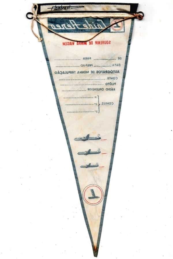 | Casa do Colecionador Flamula Antiga Loide Aereo Nacional Souvenir De Viagem 1961 - Aviação