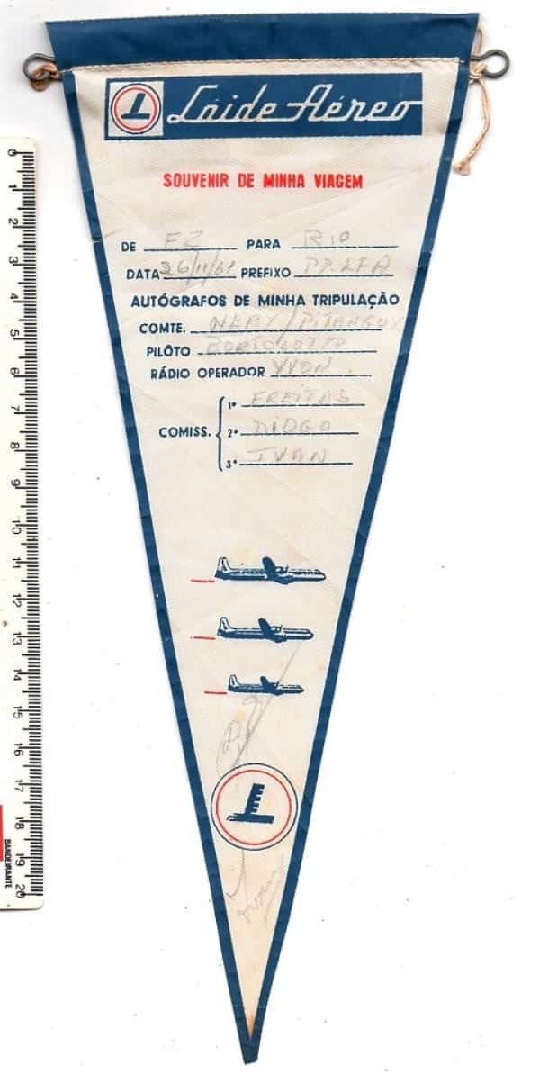 | Casa do Colecionador Flamula Antiga Loide Aereo Nacional Souvenir De Viagem 1961 - Aviação