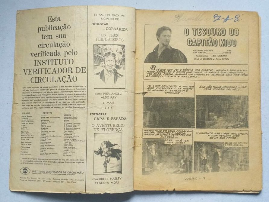 | Casa do Colecionador Foto-Star Corsários Nº 03 - O Tesouro do Cap. Kid (Editormex-Ediex) 1964