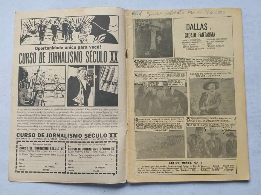 | Casa do Colecionador Lei do Oeste Nº 05 - Dallas, Cidade Fronteira (Editormex-Ediex)