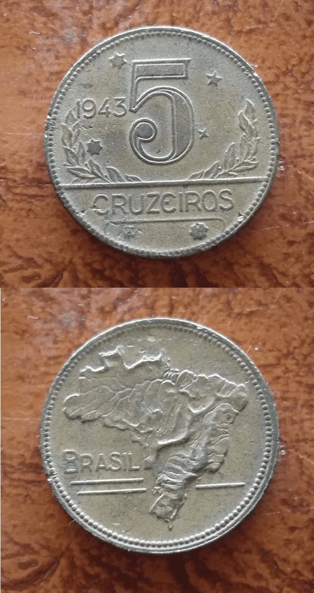 | Casa do Colecionador MOEDA 5 CRZS. 1943 .