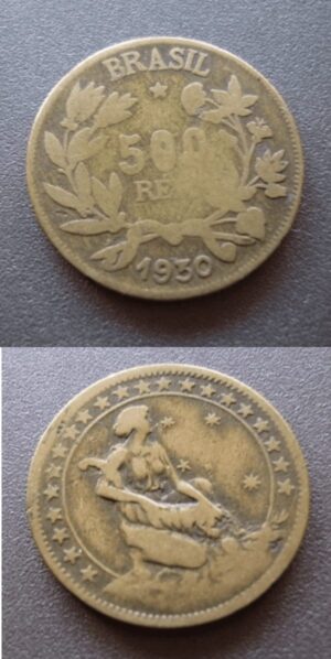 MOEDA 500 RÉIS 1930 DATA ESCASSA