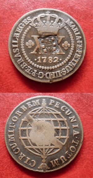 MOEDA DE COBRE XX 1782 COM ESCUDETE .
