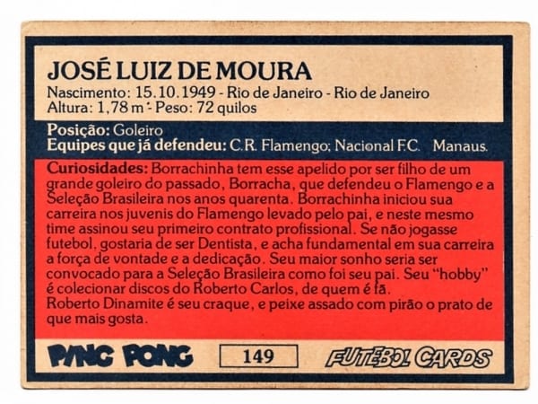 | Casa do Colecionador Ping Pong Futebol Cards Botafogo Futebol e Regatas - Nº 149 - Borrachinha