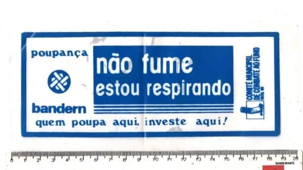 | Casa do Colecionador Plastico Adesivo - Banco Desenvolvimento Rio Grande do Norte - Não Fume Estou Respirando - Anos 70