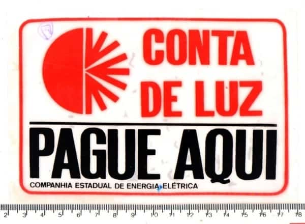 | Casa do Colecionador Plastico Adesivo - Conta de Luz - Pague Aqui - Anos 70