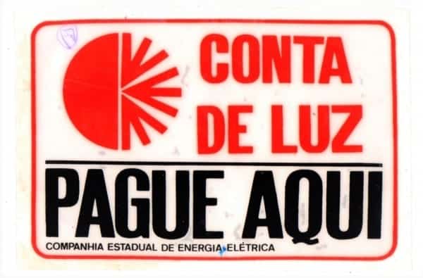 | Casa do Colecionador Plastico Adesivo - Conta de Luz - Pague Aqui - Anos 70