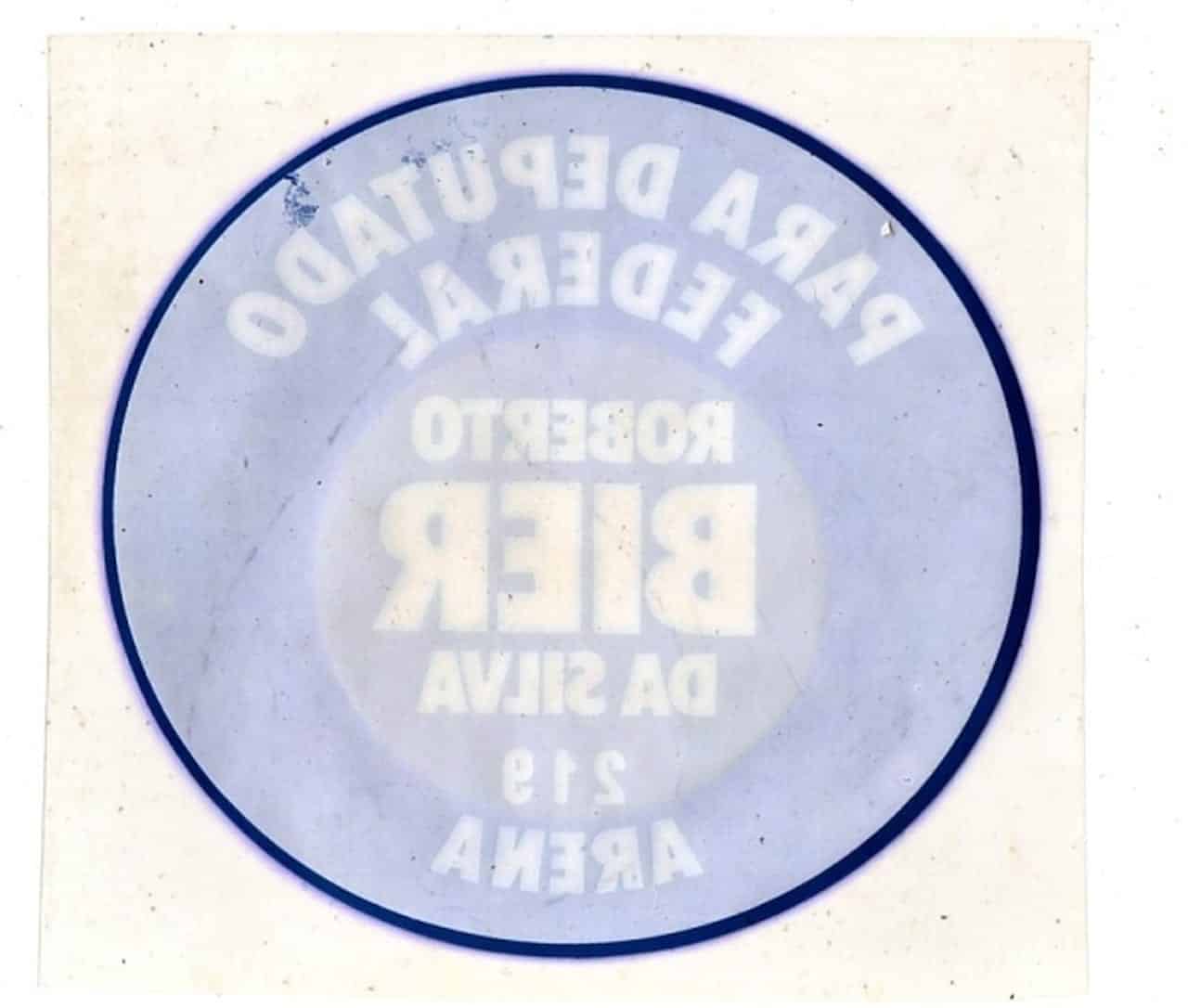 | Casa do Colecionador Plastico Adesivo Deputado Federal Roberto Bier da Silva - Arena - Memorabilia Politica
