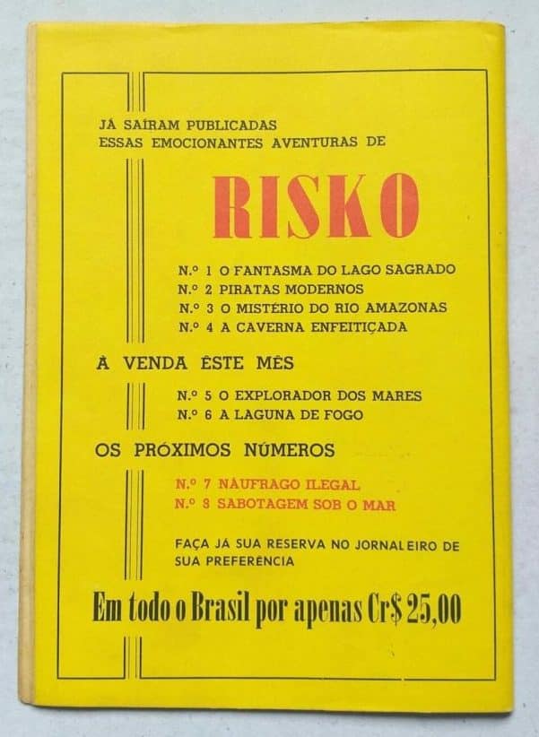 | Casa do Colecionador Risko Aventuras Submarinas Nº 05 - O Explorador dos Mares (Ediex) Julho 1962
