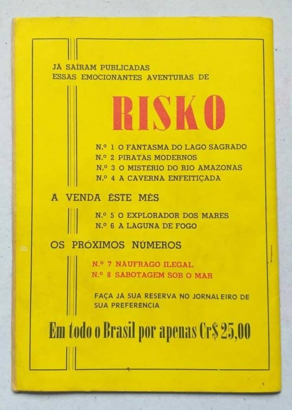 | Casa do Colecionador Risko Aventuras Submarinas Nº 06 - A Laguna de Fogo (Ediex) Julho 1962