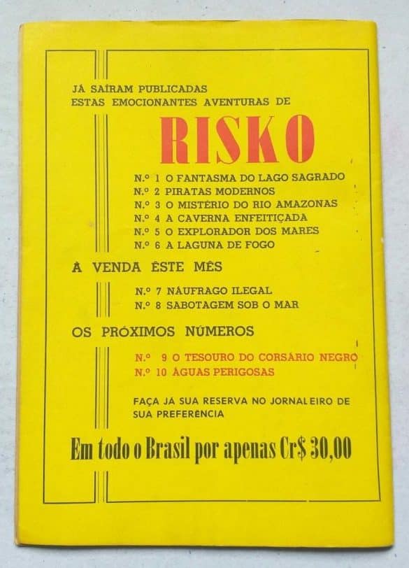 | Casa do Colecionador Risko Aventuras Submarinas Nº 07 - Naufrágio Ilegal (Ediex) Agosto 1962